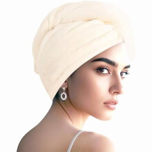 Microfiber Hair Turban Double Layer 1 Pack Warm White