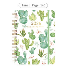 Week- en maandplanner 2026, dik papier, 140 pagina's