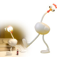 Sjov Kylling Natlampe LED Squishy Lampe Hvid