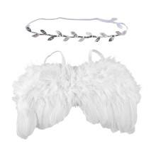 Angel Fairy Wings Photography Props with Leaves Headband Baby Photoshoot