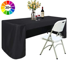 Toalha de mesa retangular de poliéster preto, 1,83 m (6 pés)