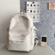 Japanese School Backpack 20L for High School & College – Laptop Compartment, Waterproof & Breathable, Blue/Gray/White, 43x32x19cm