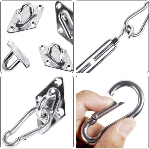 Kit de ferragens para vela de sombra, formato retangular/quadrado de 6 polegadas (316) 2