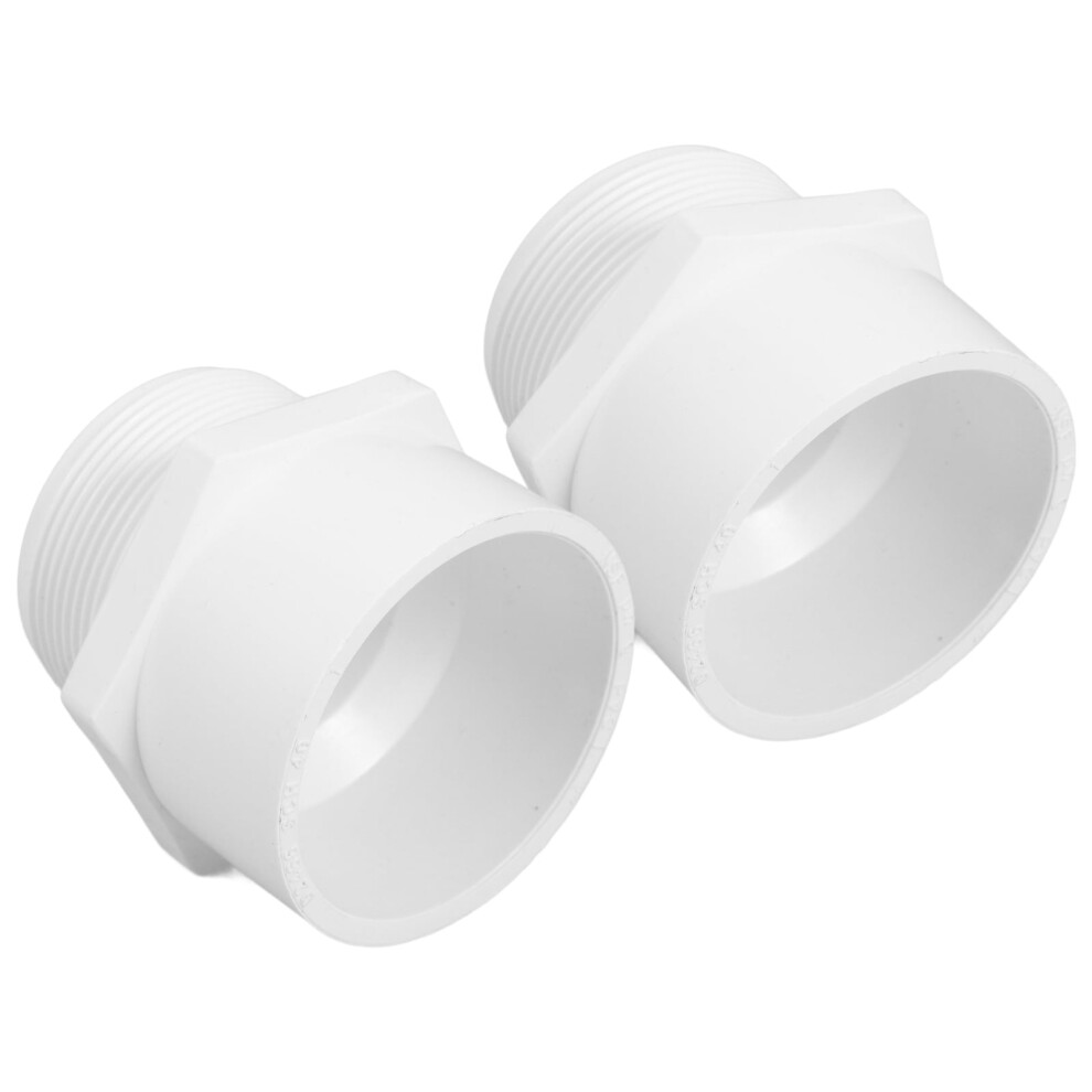 2Pcs White Pvc Pipe Fitting With Npt Male Thread For Versatile Plumbing And Irrigation Connections 9558633973655