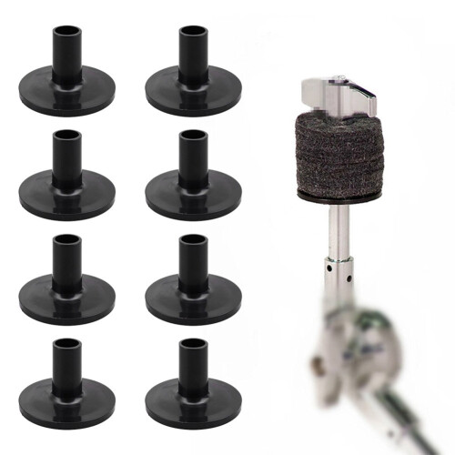 8 Pcs Sleeves Plastic Black Drum Long Sleeves Drum Kit Support Musical Instruments Accessory 1
