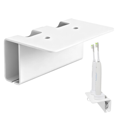 Porte-brosse à dents mural en acrylique blanc (1 pièce)