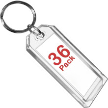 Przezroczyste plastikowe zawieszki do kluczy 3-calowe z otworem na klucze – 36 sztuk w opakowaniu