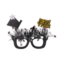 Diadema de Nochevieja con gafas de purpurina (1 unidad)