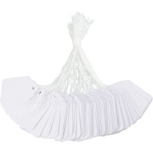 500PCS Jewelry Price Tags with String, 1.89"x1.18", White Blank Writable Hanging Tags for Jewelry, Clothing, Garage Sales