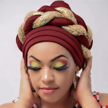 Seductiva Fashion Wide Headband, Beaded Braid Hat, Ruffle Beanie, Satin-Lined Sleep Cap, Polyester Fisherman's Hat – 1PC