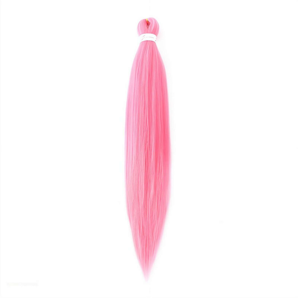 Synthetic Long Pre-Stretched Braided Hair, 26-Inch Pink Pre-Stretched Extensions