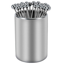 Palillos de cóctel de acero inoxidable con soporte (20 unidades)