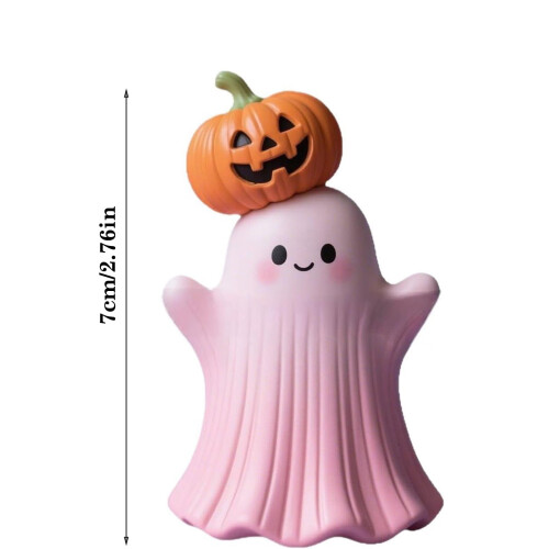 Pink Pumpkin Ghost Decoration 2.8" 1
