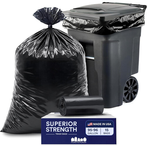 YANTONG svarta soppåsar kraftiga, 15-pack