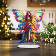 Butterfly Angel Acrylic Desktop Ornament – 2D Flat Table Decor for Valentine's, Wedding, Anniversary (A), compatible with home & office