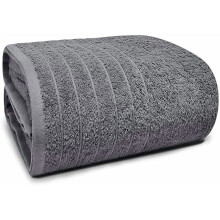 Jumbo Bath Sheet 40x80", 100% Cotton, Extra Large, Lightweight, Quick-Dry, Super Soft & Absorbent, Dark Grey