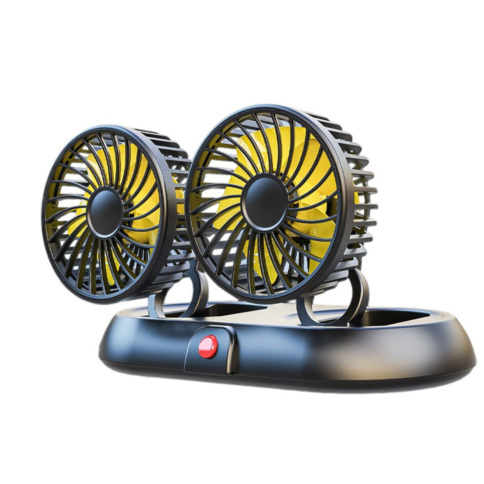 Dual Head Car Fan, 360 Rotatable Cooling Fan With Adjustable Speed And Quiet Operation For Vehicle Interior Airflow Enhancement 9558633973259