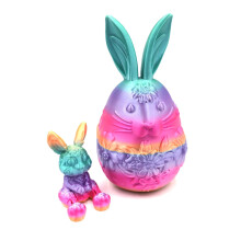 Beweglicher Osterhase aus Schaumstoffei, bemalte Hasenfigur, Tischdekoration für das Frühlingsfest