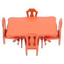 5-Piece Mini Table and Chair Set in Brown for Indoor Use and Activities