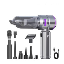 Car Vacuum Cleaner Portable High Power Handheld Brushless Motor Cleaning Machine Air Duster for Home Appliance Silver