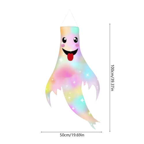 Halloween-Geister-Windsack mit LED-Lichtern, 1 Stück 2