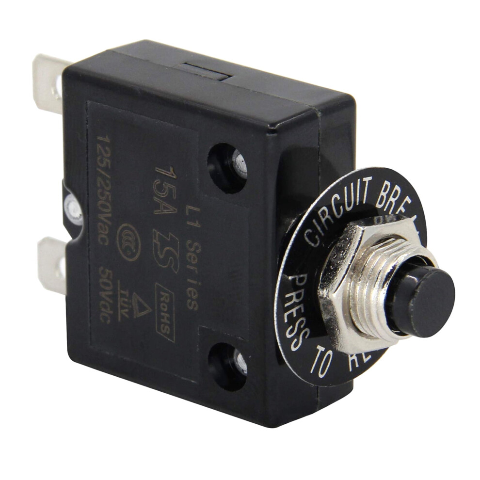 Thermal Circuit Breaker 15A 125-250V Manual Reset 9107258629272