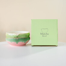 Bol à matcha chawan en céramique avec bec verseur anti-goutte 14,5 x 7,4 cm pour la préparation du thé et la cuisson au four