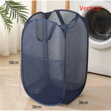 Home Bathroom Mesh Storage Basket Shower Laundry Clothing Dirty Clothes Bag Foldable Portable Business Travel no Partition