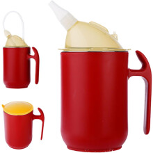 Adult Sippy Cup for Seniors & Disabled – 400ml Leak-Proof, 2 Lids & Handles, Spill-Proof (Red)