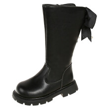 Toddler Boots,Long Boots Cute Bow Knot Soft Sole Fashion Boots for Big Girls,Girls Boots,Z05 Black,5.5-6 Years