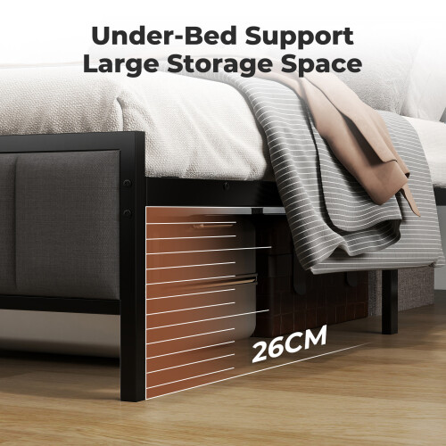 Levede Single LED USB Charging Storage Bed Frame 2