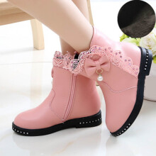 Girls Boots,Boots Children Fashionable Flat Comfortable Soft Sole Leather for Everyday Wear,Toddler Boots,Z04 Pink,4-4.5 Years