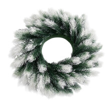 Kerstkrans van 60 cm (24 inch) met bevroren dennentakken, kunstmatige slinger voor huisdecoratie, perfect voor vrolijke kerst- en nieuwjaarsvieringen.