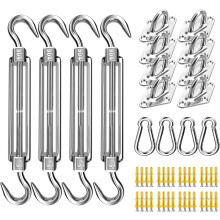 Kit de 80 pièces pour voile d'ombrage, 12,7 cm (5 po) en acier inoxydable 304 robuste pour voiles triangulaires/rectangulaires/carrées –