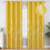 Yellow blackout curtains 52x96 inch silver palm pattern 1