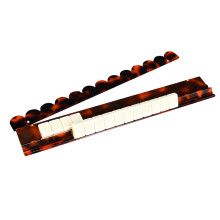Acrylic Mahjong Stand Set, Tortoiseshell Pattern, Foldable Tile Rack, Portable Mahjong Accessories for Game Nights Travel