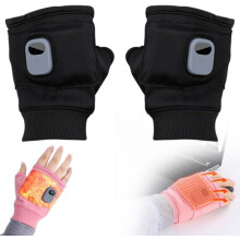 Rechargeable Heated Gloves, 3-Speed Fingerless with Digital Display, Compatible with Outdoor Work, Cycling, Skiing, Camping