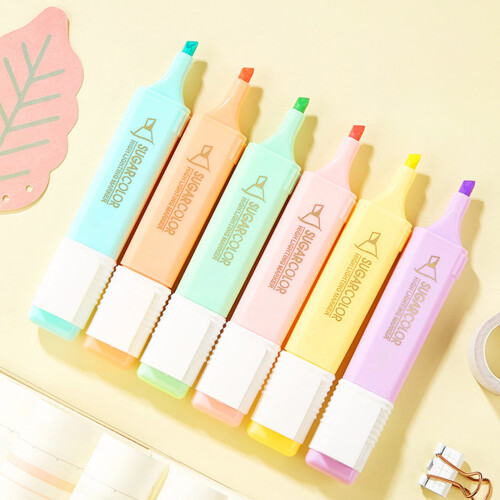 Candy Color Thick Tip Highlighter Pen Set – Large Capacity, for Underlining & Doodling, Multicolor Study Accessories | Compatible with Learning