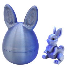 Œufs de Pâques en forme de lapin imprimés en 3D (12 cm), articulés et flexibles – Idéal pour garnir les paniers de Pâques, décorer un bureau