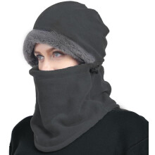 Fleece bivakmuts voor dames, wintermasker, winddichte gezichtsbedekking, muts, zachte capuchonsjaal, nekwarmer, ski- en sneeuwuitrusting, pullovermuts
