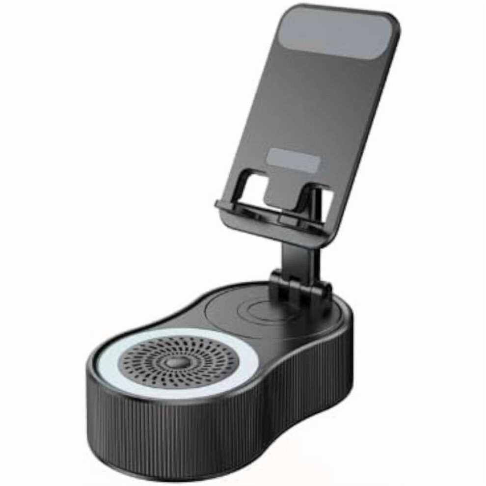 Wireless Induction Bluetooth Speaker 5-In-1 Phone Holder, 3000Mah Power Bank, 300 Foldable, Ambient Compatible With Iphone & Android Light 9485826549260