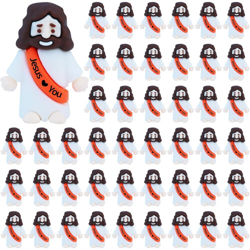 MetalM50Pcs Μίνι Λαστιχένιες Φιγούρες του Ιησού – Γεμιστικά Πασχαλινών Αυγών,