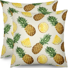 Ananas-Kissenbezüge 20x20 Leinen, 2er-Set
