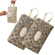 Diaper And Wipes Pouch, Quilted Wipe Holder Floral Diaper Pouch Portable Quilted Wipes Bag for Car, Portable Mom Bag for Travel Daily Casual (A*2)