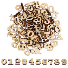 100 Pieces Handmade Wooden Number Slices Blank Wood Digits for Educational Toys, Crafts, and Home Decorations