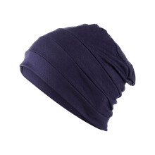 Women's Modal Chemo Beanie, Solid Cotton Pullover (One Size) for Medical Comfort & Modest Wear Chemo Cap,Navy One Size