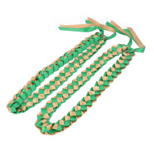 2 Stück Abschluss-Leis, doppelt geflochtenes Band in zwei Farben, 120 cm, Grün & Gold