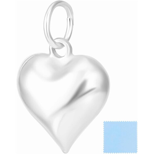 925 Sterling Silver Puffed Heart Berlock, 1 st