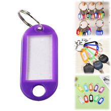 Assorted Color Key Ring Tags 1-Pack, Writable Plastic Labels for Keys, Bags, Office & Classroom