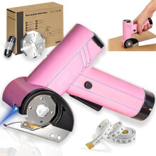Upgraded 4V Cordless Rotary Cutter, 4-Speed, LED Light, Heavy-Duty for Fabric, Leather, Carpet, Cardboard – Compatible with DIY/Industrial Use